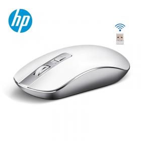 惠普（HP）无线金属鼠标s4000微声轻薄便携笔记本电脑 铝合金办公鼠标 银白色